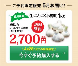 ご予約限定販売5月お届け！香川県産生にんにくお徳用1㎏