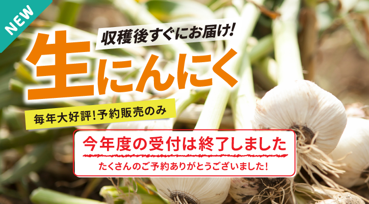 今年度の生にんにくの受付は終了しました。